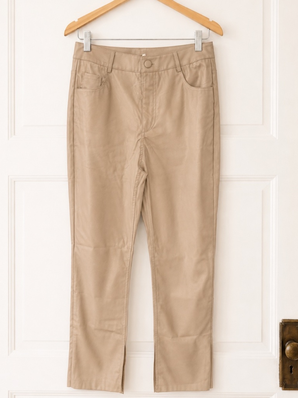 Faux Leather High Rise Bootcut Pants Size M